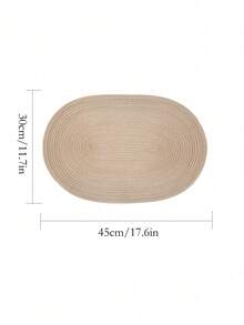 1/2/4/6/8pcs Minimalist Ombre Beige Oval Polyester Placemats - Khaki - View 8