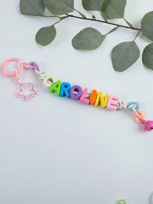 1pc Customized Name Keychain - Eye-Catching Acrylic Bead Pendant, Cute Daily Bag Accessory, Customizable Birthday Gift - Customized Pendants - View 39