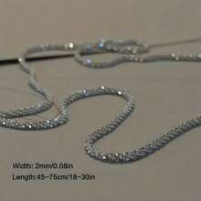 This High-Quality, Fade-Resistant Stainless Steel Necklace Is A Stylish And Elegant Piece For Women. Its Simple Yet Sophisticated Design Makes It Suitable For Everyday Wear Or Parties, And It's A Perfect, Understated Gift For Women. - 銀色 - 查看 4