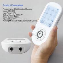 High Quality 36 Modes 30 Intensity TENS Rechargeable Electronic Pulse Massager With LCD Display, Full Body Muscle Stimulator Includes 8 Electrode Pads - White - View 5