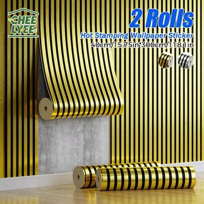 CHEE LYEE 2 cuộn giấy dán tường dạng lưới PE, dày 2.5mm, tự dính, kích thước 15.75inx118.1in (12.92sqft) mỗi cuộn, phù hợp cho mọi không gian trong nhà.