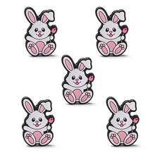 5颗复活节硅胶珠，可爱兔子造型带孔珠子，DIY串珠，手工饰品配件 - 彩色 - 查看 18