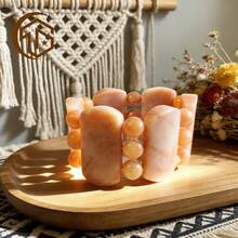 Zhenwei xina A Bohemian-Style Orange Natural Stone Bracelet, Suitable For Women To Wear Daily Or Give As A Gift. It Can Be Presented As A Valentine's Day Gift, Mother's Day Gift, Thanksgiving Day Gift, St. Patrick's Day Gift, And Easter Gift - Orange - View 1