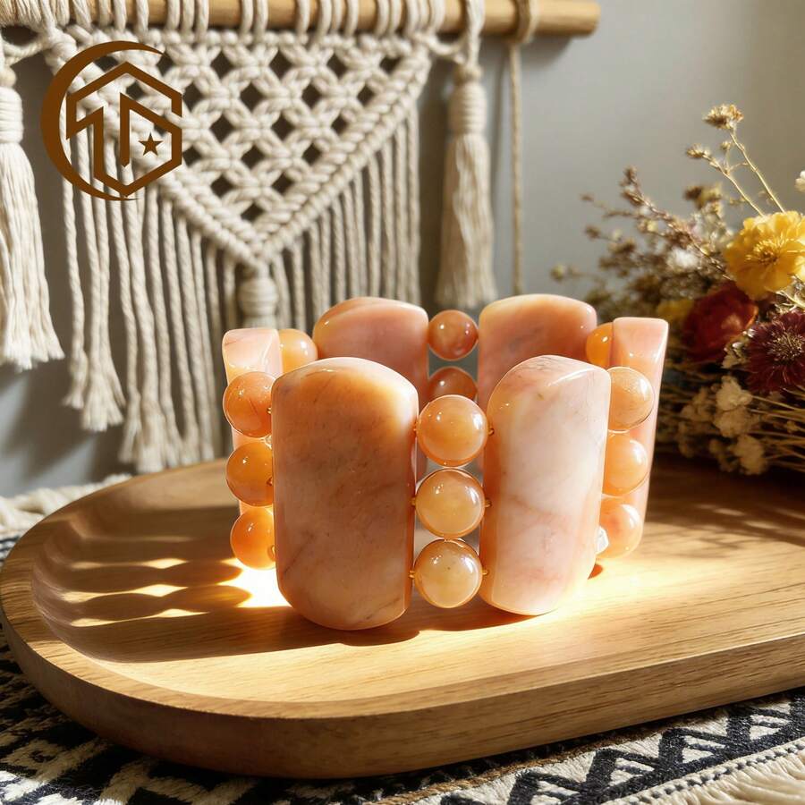 Zhenwei xina A Bohemian-Style Orange Natural Stone Bracelet, Suitable For Women To Wear Daily Or Give As A Gift. It Can Be Presented As A Valentine's Day Gift, Mother's Day Gift, Thanksgiving Day Gift, St. Patrick's Day Gift, And Easter Gift - Orange - View 1