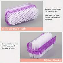 2件套专业双面指甲刷套装，聚酯纤维刷毛，亚克力手柄 - 美甲、修脚和清洁工具，耐用指甲刷套装，适用于沙龙和家庭使用（春季指甲护理、复活节礼物、旅行必备、SPA日、专业套装） - 多色 - 查看 6