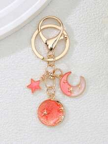 1PC Moon And Star Keychain, DIY Accessory, Bag And Clothes, Pendant, Alloy Keychain - Ideal Birthday Gift, Party Small Gift, Or Holiday Gift - Multicolor - View 8