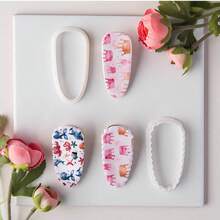 1pc/2pcs Handmade Soft Clay Hair Clip Mold, Geometric Large Hair Accessory Clay Shaping Cutter DIY Tool - White - View 10