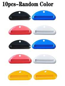 手动牙膏挤压器，简单方便的塑料牙膏分配器，家用牙膏挤压器，浴室牙膏挤压工具，节省牙膏和护手霜，不浪费，适合日常使用，返校和旅行必备品 - 彩色 - 查看 10