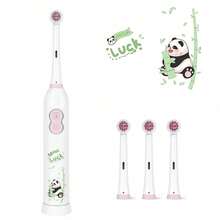 Cepillo de dientes eléctrico de 4 cabezales con 2 baterías AAA, cepillo de dientes eléctrico de limpieza inteligente a batería, cerdas suaves - Blanco - Ver 12