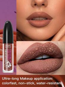 Ushas, Liquid Lip Gloss Matte Lipstick Misty Black Lip Honey Long Lasting Easy To Color Moisturizing Holiday Party Lipstick Valentine's Day Gifts - #5 - 查看 4
