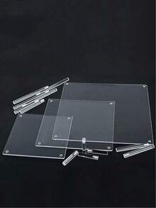 Giá đỡ bánh vuông bằng acrylic trong suốt, thích hợp cho đám cưới, tiệc tùng, trưng bày món tráng miệng. - Trong sáng - Xem 5