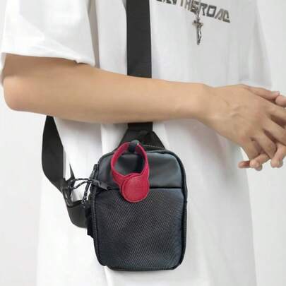 新款男士尼龙时尚撞色钓鱼包，徒步休闲运动骑行胸包，迷你帆布斜挎包，运动手机袋手提包