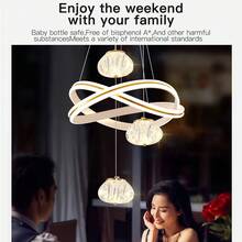 Modern Acrylic Ceiling Light Fixture, Suitable For Bedroom, Living Room, Dining Room And Other Environments - White - View 4