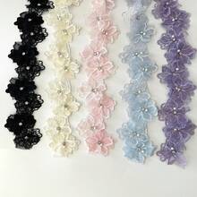 6.5cm Wide Multi-Color Double-Layer Lace Beaded Floral Fabric Trims & Accessories - Lace - View 10