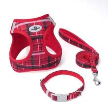 Conjunto de correa para perro con estilo de arnés y color macaron, correa para el cuello de collar pequeño para perro, equipo de paseo - Multicolor - Ver 5