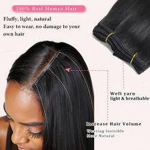 8Pcs Clip In Human Hair Extensions Real Human Hair Clip In Natural Hair Extensions Straight Hair Pieces 14-26Inch Remy Hair - Multicolor - View 12