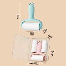Bộ dụng cụ lăn bụi mini cầm tay - 1 cán lăn + 3 con lăn thay thế, keo dính chắc chắn, thích hợp để loại bỏ lông thú cưng, dễ sử dụng, cán lăn có thể tái sử dụng, không cần điện, dùng được cho thú cưng/quần áo/thảm/ghế xe hơi, cần thiết cho người nuôi thú cưng và người sử dụng keo dính, nhiều màu sắc để lựa chọn. - Nhiều màu - Xem 4