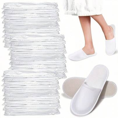 80只（40双）一次性拖鞋，柔软舒适，时尚星空图案，适合酒店和旅行使用，透气加厚软底