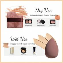 BS-MALL High Cost-Effective 10pcs Red Wood Velvet Makeup Brush Set + 7pcs Coffee Color Makeup Sponges, Foundation Brush & Eyeshadow Brush Set - Redwood - View 5