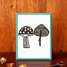Creative Mushroom Dies, DIY Scrapbooking Album And Embossing Stencil, Greeting Card Making Tool, Card Paper Cutting Crafts ,Gift Card Making Template Die Cuts. - Silver - View 2