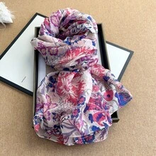1pc Women's Ditsy Floral Scarf, Pink, Spring - Pink - View 5