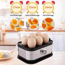 Electric Egg Cooker - Holds 6 Eggs, Can Cook Hard-Boiled, Soft-Boiled, And Runny Eggs, With Automatic Power-Off And Alarm Functions, Stainless Steel Household Electric Egg Cooker, Suitable For Kitchen, Cooking Breakfast Foods And A Variety Of Foods, US Plug. - US A Type Plug(110-127V) - View 4
