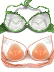 一对可重复使用的硅胶胸垫 - 隐形粘合剂/无衬垫感 - 带衬垫和提拉设计，适用于比基尼、连衣裙、无肩带上衣 - 泳装和内衣，可手洗硅胶胸垫。 - 彩色 - 查看 7