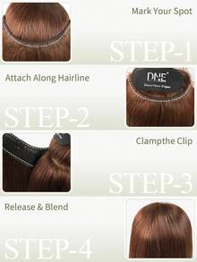 DNE HAIR V Part Clip In Hair Extension 100% Human Hair One Piece With 4 Clips 2# Middle Brown Straight Real Human Hair For Women Easy To Style With Hair Curler And Straightener Invisible Suitable For Add Volume All Day WearFor All Hair Types & Fashion Lovers - S4 - View 4