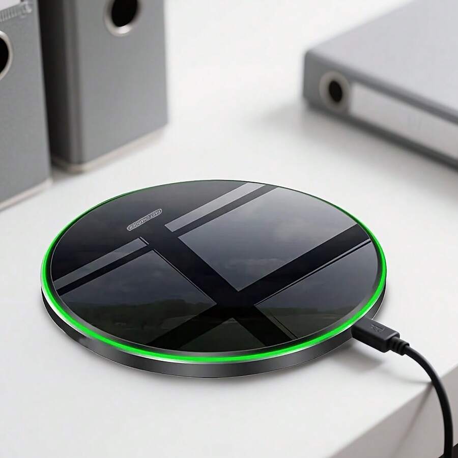 Almohadilla de carga inalámbrica de 15W, cargador inalámbrico ultradelgado 2 en 1, compatible con iPhone y Galaxy S21/S20, compacto y portátil