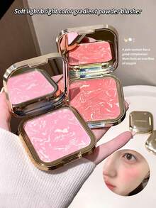 kakashow 1pc Face Contour Blush, Long-Lasting Non-Smudge Soft Glow Blusher, Everyday Makeup Cosmetics For Women - 彩色 - 查看 2
