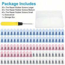 1 SET 100pcs Screw In Tire Repair Plugs Tire Screw Plug Repair Kit, 3 Sizes Of Repair Rubber Nail For Car Motorcycle Truck Tire Puncture Repair  With Box And Screwdriver - / - Xem 12