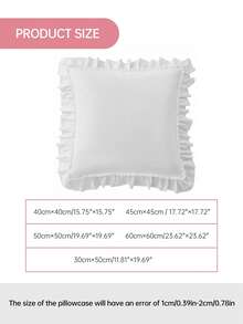 1 chiếc vỏ gối trang trí kiểu Pháp lãng mạn xếp nếp (không bao gồm ruột gối), vỏ gối trang trí lãng mạn tinh tế cho phòng ngủ/ký túc xá/ghế sofa/ghế thư giãn, có thể dùng làm quà tặng cho người yêu hoặc bạn bè. Có thể giặt máy. Chứng nhận Oeko-Tex. Màu trắng. - trắng - Xem 3