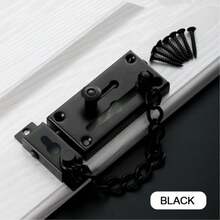 1 PC Heavy-Duty Stainless Steel Security Chain, Black Door Lock Chain, Hotel Room Door Lock, Thickened Security Door Lock Chain, Flame Resistant And Burglarproof, Suitable For Indoor And Front Door Security | Sturdy | Stylish Design - Black - View 12