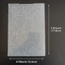2D Embossed Embossed File Folder, Curled Leaf English Text Diamond & Circle Embossed File Folder, Scrapbooking Card Background Texture Board DIY - Large 2D - View 19