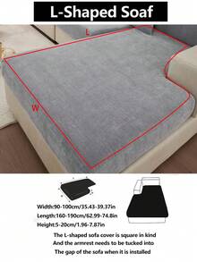 1pc Stretch Sofa Cover, Non-Slip Full Coverage Sofa Seat Cover, Chenille All Season Universal Sofa Cushion Cover, Thick Fabric Sofa Throw Blanket, Machine Washable, Pet Friendly, Dust Proof, Suitable For Bedroom, Office, Living Room, L-Shaped Sofa And 1/2/3/4 Seater Sofa - Dark Grey - View 16