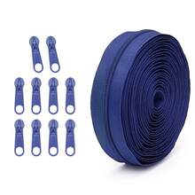 1 Set = 4.5m Zipper + 10 Zipper Pulls, 20 Colors Available, #3 Zipper Set, Matching Colored Zipper Pulls, Suitable For Clothing, Bags, Home Textiles And More - 4.5 Meters Of No. 3 Nylon Zipper + 10 Plastic Zipper Pulls - View 11