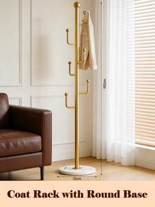 Gold Coat Rack With Storage Basket, Freestanding Clothes Rack, Coat Rack Stand For Hat Scarves Handbags Clothes, Modern Coat Hanger Stand For Entryway, Moving Storage Rack For Bedroom Living Room Office Hallway Entrance, Easy Access, Hallway Decor Room Decor - Gold - View 10
