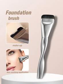 1pc Ultra-Thin Flat Foundation Brush, Facial Mask Brush, High-End Spiral Brush, Multi-Functional Makeup Tool, Travel Essential For Confident Makeup Look - Multicolor - View 10