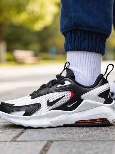  Nike Air Max Bolt Comfortable And Versatile Sports Casual Shoes For Children And Young Children, Simple, Non-Slip And Wear-Resistant Low-Top Running Shoes In Black And White
