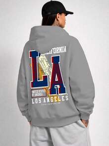 Oversized Sweatshirt L.A Los Angeles City Unisex Ref4723 - 灰色 - 查看 3