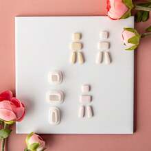 3件套软陶耳环模具，创意几何首饰吊坠造型手工工艺工具 - 白色 - 查看 3