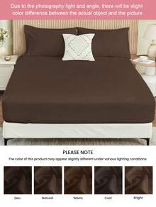 1件纯色床笠 - 涤纶毛毡面料床垫套，四角松紧带，适用于9-12英寸厚床垫，抗皱，适用于家庭和宿舍的单人床/双人床/大号床/特大号床，通过Oeko-Tex认证，酒红色 - 紫紅色 - 查看 10