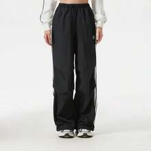 Adidas Originals 针织直筒单层女裤，户外训练 - 黑色 - 查看 1