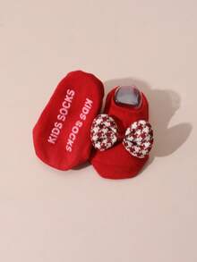 4 pares de calcetines antideslizantes con moño para bebés niñas, calcetines cortos y lindos para tobillos, aptos para todas las estaciones - Multicolor - Ver 4