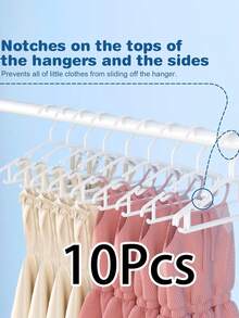 1/5/10/20pcs Baby Plastic Hangers, Suitable For Wardrobe, Toddler, Infant, Child, Newborn Clothes Rack, Ideal For Laundry Room And Nursery, Great Storage And Organization Solution - White - View 12