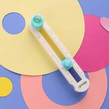 1pc 360 Degree Rotary Circle Cutter - Precision Round Cutting Tool - DIY Plastic Circle Cutter With Rotating Handle, White & Blue, Accurate Round Cutting For Crafting And Office Use, Office Supplies - White - View 11