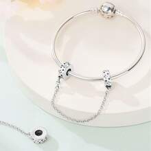 A Silver Plated Safety Chain Butterfly Flower Pendant Suitable For 3mm Original Bracelet Necklace DIY Bead Women's Daily Gift, Birthday Party Holiday Gift - Multicolor - View 5