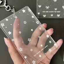 Hộp đựng thẻ acrylic trong suốt lấp lánh tối giản, bao đựng thẻ nhỏ 3 inch, hộp đựng thẻ dạng xếp, thẻ ID, màng bảo vệ thẻ, hộp đựng thẻ. - Hình chữ nhật - Xem 8