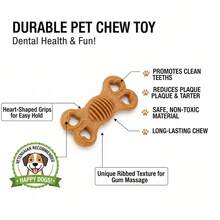 纹理狗狗磨牙玩具，骨头形状幼犬磨牙玩具，耐用材质，轻巧易握，可爱心形设计，有益牙齿健康，互动玩耍 - 彩色 - 查看 4