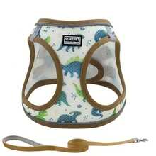 狗狗牵引绳套装，柔软网状防拉扯设计，反光可调节，适合小型至中型犬，可用于散步、跑步、训练宠物背心 - 藍色 - 查看 7